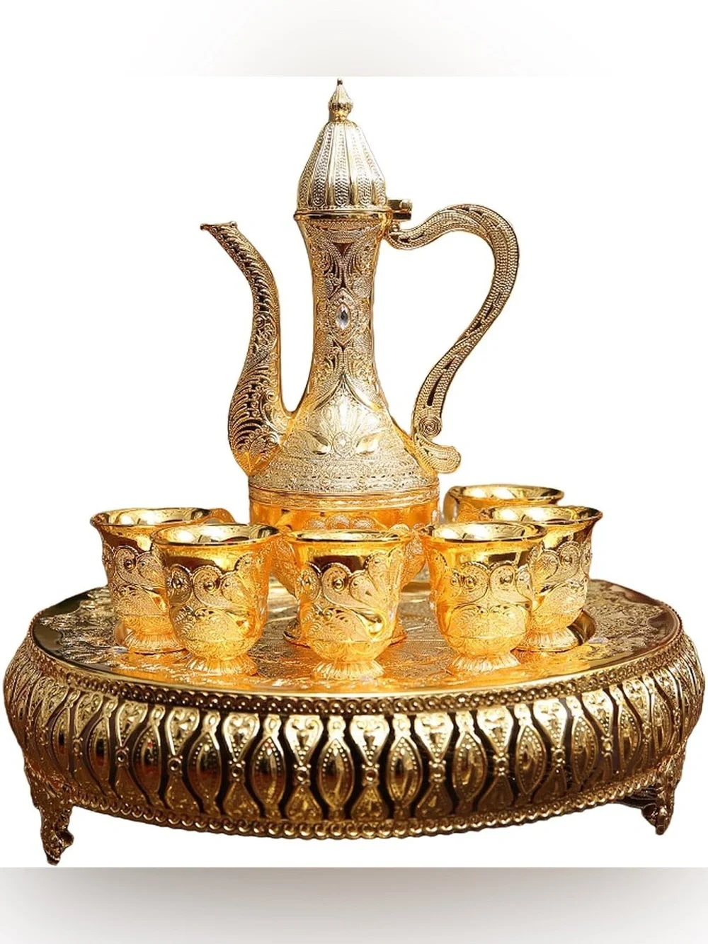 Elegant Gold Turkish Coffee Set